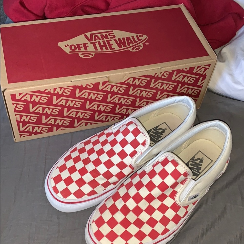 Unisex Classic Red Checkered Vans